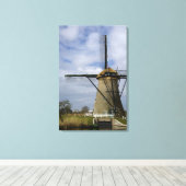 Nederland (ook bekend als Holland), Kinderdijk. 19 Canvas Afdruk (Insitu (Houten vloer))
