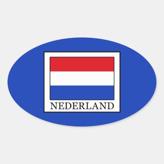 Nederland Ovale Sticker (Voorkant)
