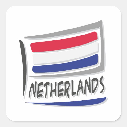 Nederland Pride X Vlag Vierkante Sticker (Voorkant)