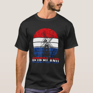 Nederland Retro Windmill, Nederlandse vlag T-shirt