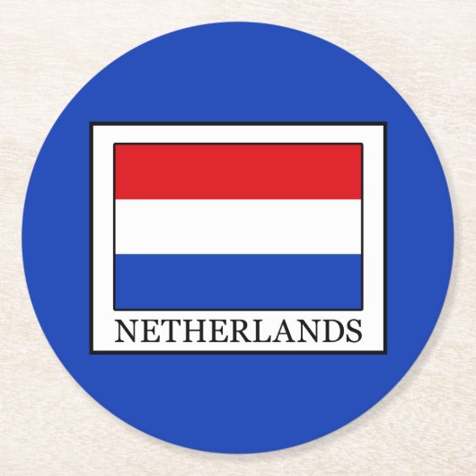 Nederland Ronde Kartonnen Onderzetter (Voorkant)