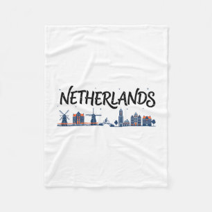 Nederland Silhouet Reis Vakantie Outfits Fleece Deken