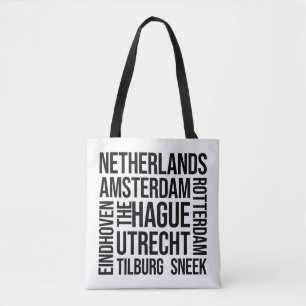 Nederland Steden Woordkunst - Amsterdam Travel Draagtas