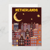 Nederland te nacht briefkaart (Voorkant / Achterkant)