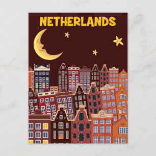 Nederland te nacht briefkaart