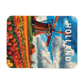 Nederland Travel Art Vintage Magneet (Horizontaal)