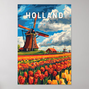 Nederland Travel Art Vintage Poster
