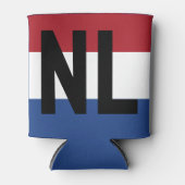 Nederland - vlag en afkorting blikjeskoeler (Voorkant)