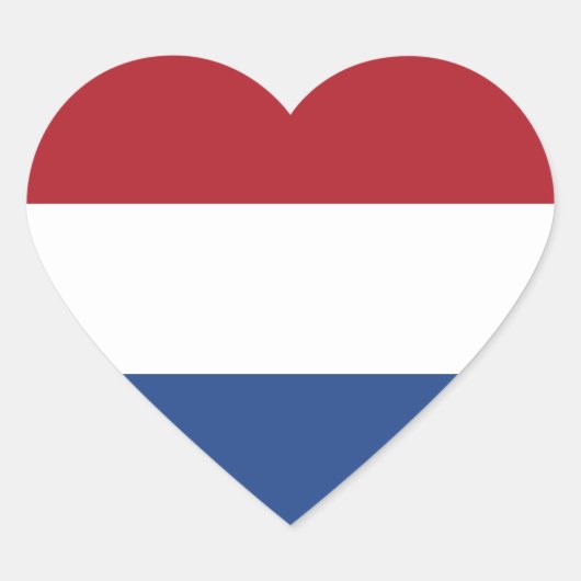 Nederland Vlag Hart Sticker (Voorkant)