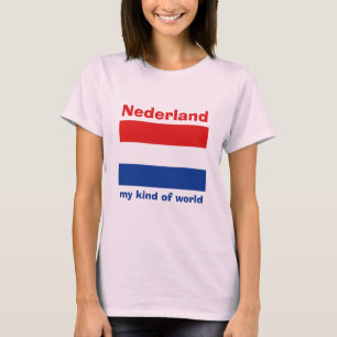 Nederland Vlag + Kaart + Tekst T-shirt