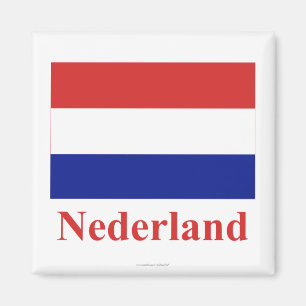 Nederland Vlag met Naam in het Nederlands Magneet