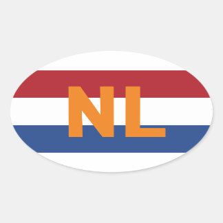 Nederland - vlag/NL Ovale Sticker