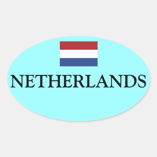 Nederland Vlag Ovale Sticker (Voorkant)