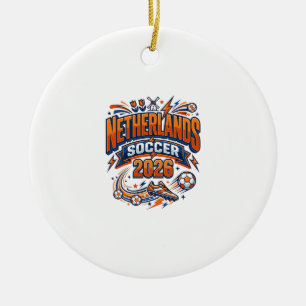 Nederland Voetbal 2026 Voetbal Vet Land Typogr Keramisch Ornament
