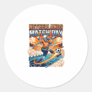 Nederland Wedstrijddag Skelet Aanvaller Naties Hig Ronde Sticker