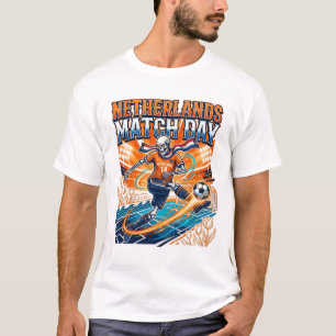 Nederland Wedstrijddag Skeleton Aanvaller Landen H T-shirt