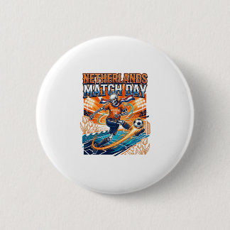 Nederland Wedstrijddag Skeleton Striker Landen Hig Ronde Button 5,7 Cm