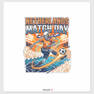 Nederland Wedstrijddag Skeleton Striker Landen Hig Sticker