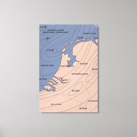 Nederland weerbericht canvas afdruk (Voorkant)