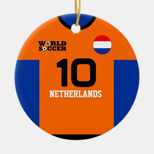 Nederland Wereld Voetbal Jersey Ornament (Voorkant)