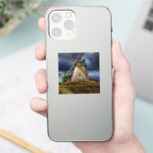 Nederland Windmolen Landschap Tekening Sticker (Telefoon)