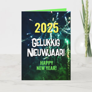Nederlands 2025 Gelukkig Nieuwjaar Tekst verzend Feestdagen Kaart