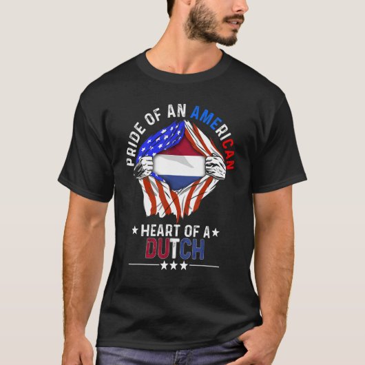 Nederlands - Amerikaans - Amerikaanse trots T-shirt (Voorkant)