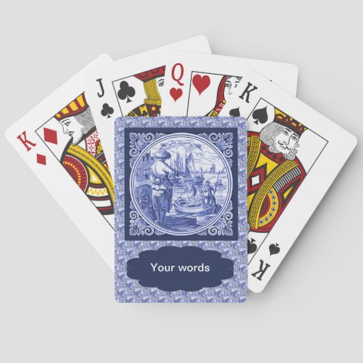 Nederlands Blauw Delft afbeelding Pokerkaarten (Achterkant)