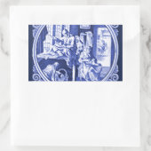 Nederlands blauw ontwerp voor tegel Rechthoekige Sticker (Tas)