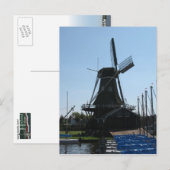 Nederlands Briefkaart met windmolen Silhouette (Voorkant / Achterkant)