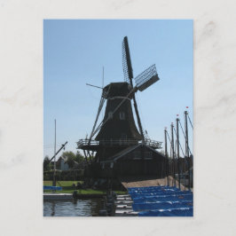 Nederlands Briefkaart met windmolen Silhouette