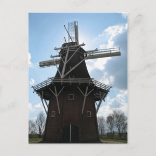 Nederlands Briefkaart met windmolen Silhouette