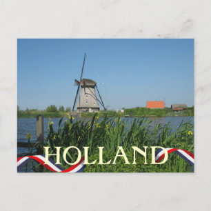 Nederlands Briefkaart met witte bloemen