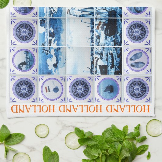 Nederlands Delft Blue/Delftware Tiles Holland Theedoek (Gevouwen)