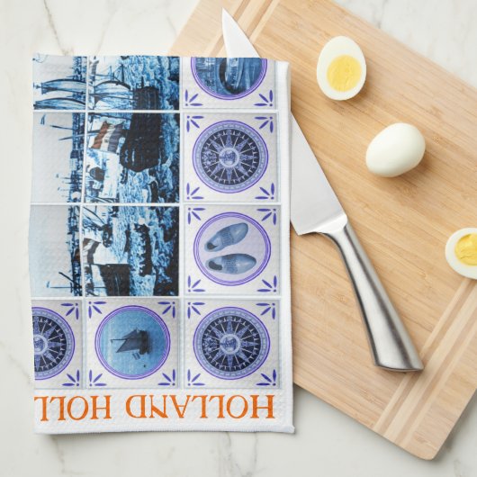  Nederlands Delft Blue/Delftware Tiles Holland Theedoek (Quarter Fold)