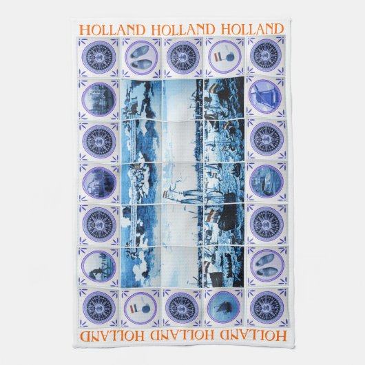 Nederlands Delft Blue/Delftware Tiles Holland Theedoek (Verticaal)