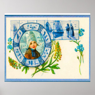  Nederlands design, 1905 Meisje met bloemen Poster