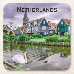 Nederlands dorp Marken Vierkante Kartonnen Onderzetter