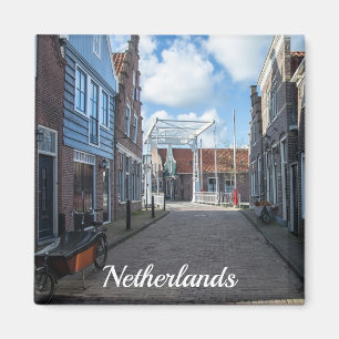 Nederlands dorp met traditionele houten bridgemagn magneet