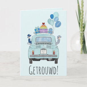 Nederlands Gay Gefeliciteerd Bruiloft Fiat 500 Kaart
