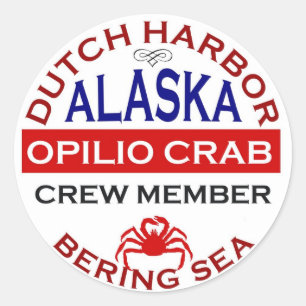 Nederlands Harbour Opilio Crab Crew Lid Ronde Sticker