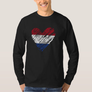 Nederlands Hart Nederlandse Vlag Patriottische Man T-shirt