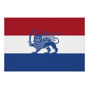 Nederlands-Iraanse Leeuw en Zon Erfgoedvlag Perfect Poster