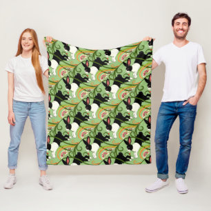 Nederlands konijn op Green Tiled Home Accent Fleece Deken