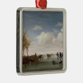 Nederlands landschap met Skaters Metalen Ornament (Rechts)