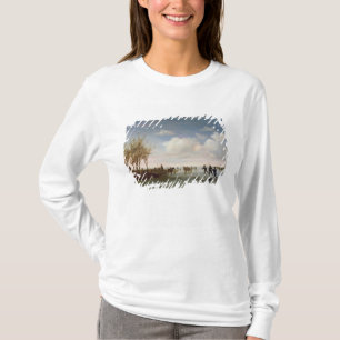 Nederlands landschap met Skaters T-shirt