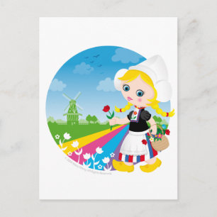 Nederlands meisje briefkaart