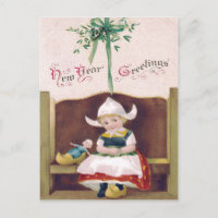 Nederlands Meisje Doll Mistletoe Clog Pew