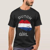 Nederlands Meisje Lips Holland Nederland T-shirt (Voorkant)