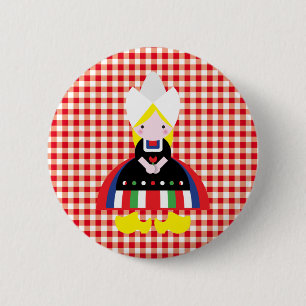 Nederlands meisje ronde button 5,7 cm